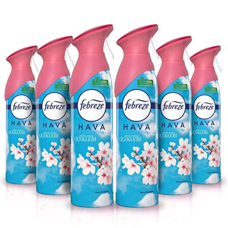 Febreze Hava Ferahlatıcı Sprey Oda Kokusu Japon Kiraz Çiçekleri 300 ml 6'lı Paket